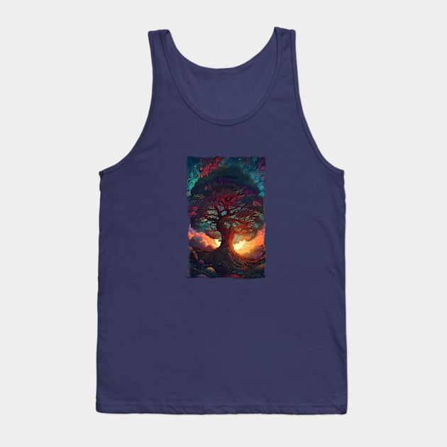 Color Tree at Night Tank Top by DavidLoblaw